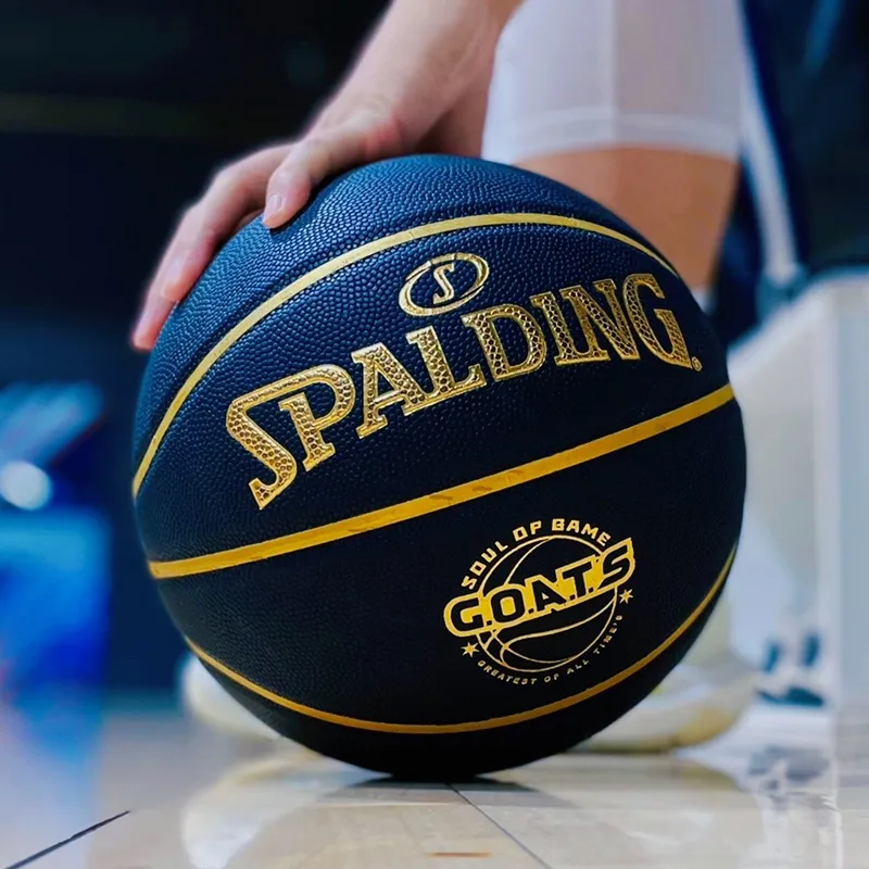 SPALDING GOATS Training Series PU Basketball Black Gold Size 7 Ball Training Unisex-7