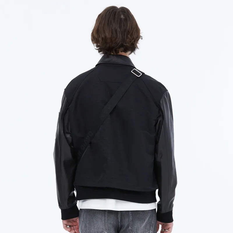 DAVID NAMAN Leather Jackets Men Black-4
