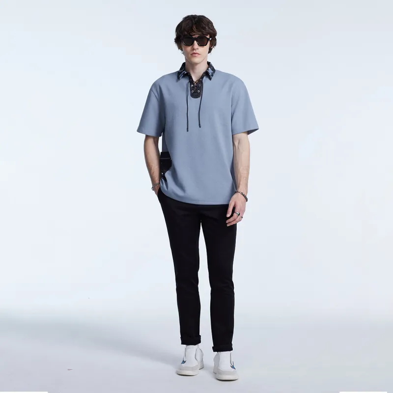 DAVID NAMAN T Shirts Men Light Blue-4