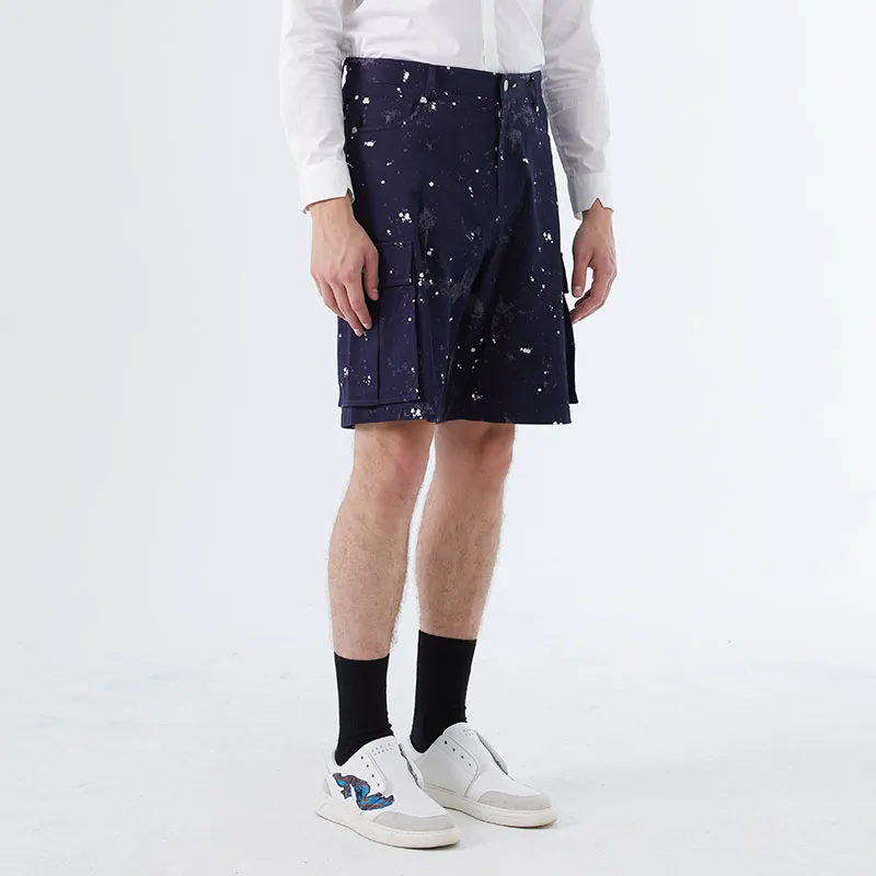 DAVID NAMAN Cargo Shorts Men Navy Blue-3