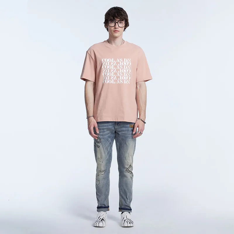 DAVID NAMAN T Shirts Men Pink-5