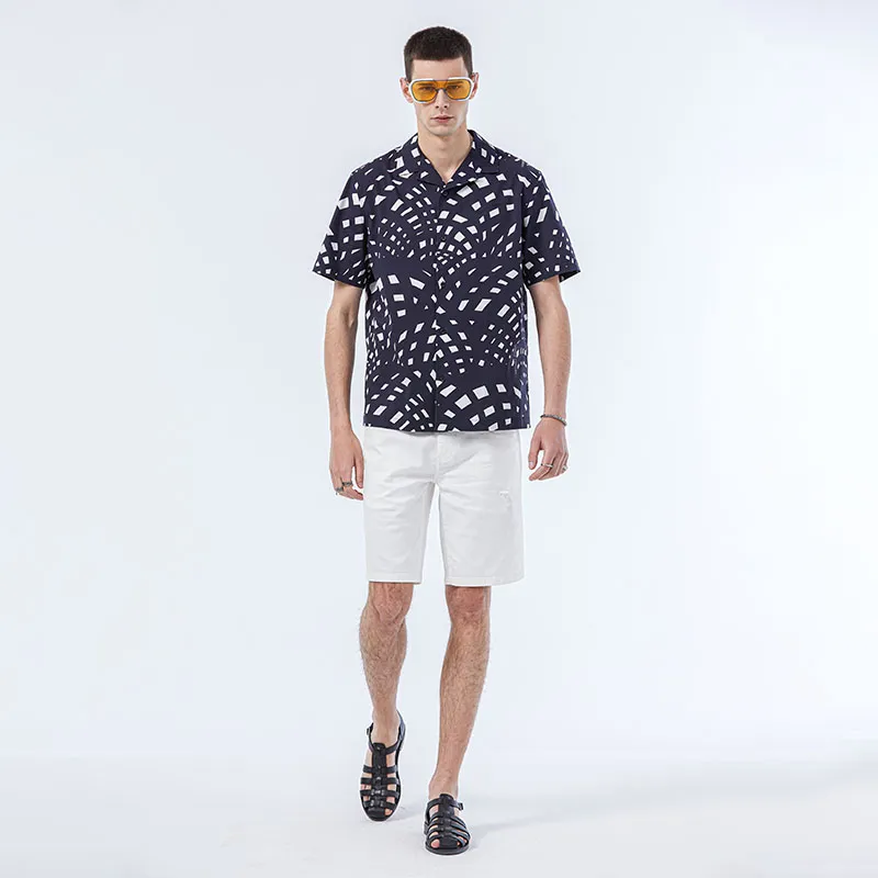 DAVID NAMAN Shirts Men Navy Blue-2