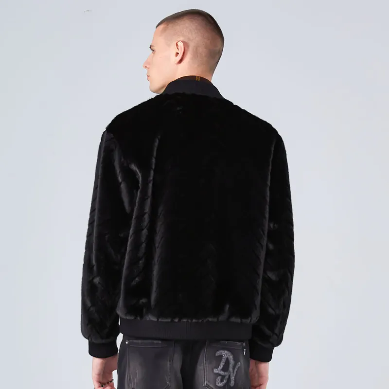 DAVID NAMAN Fur Coat Men's Black-5