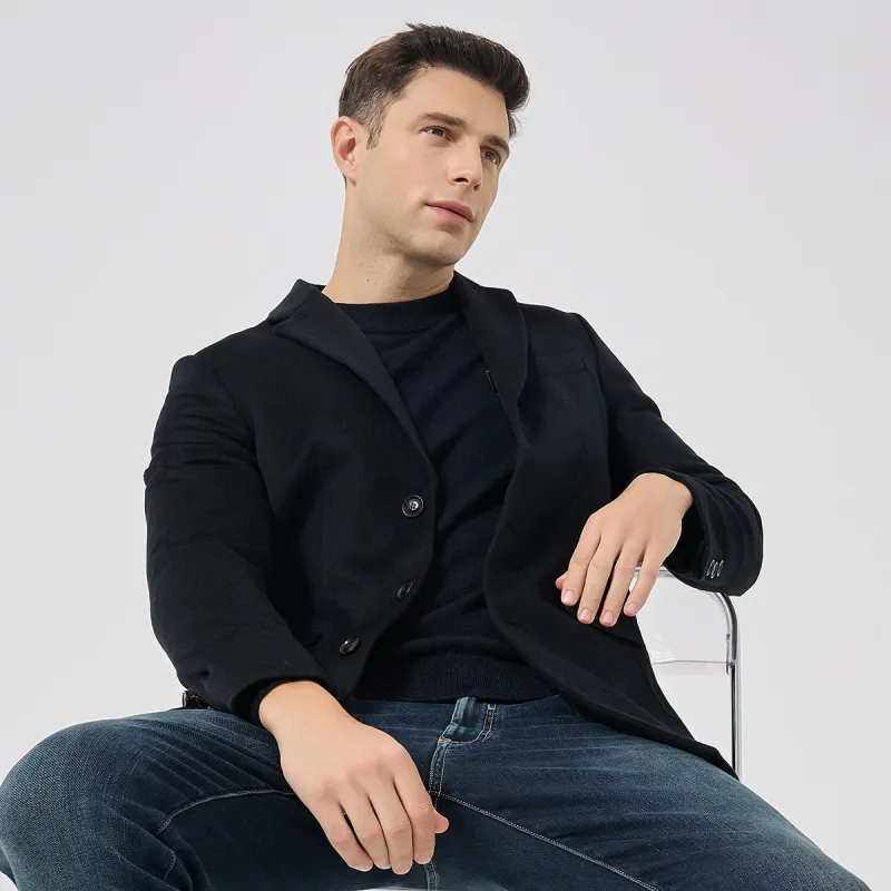 DAVID NAMAN FW23 Coats Men's Navy Blue-5