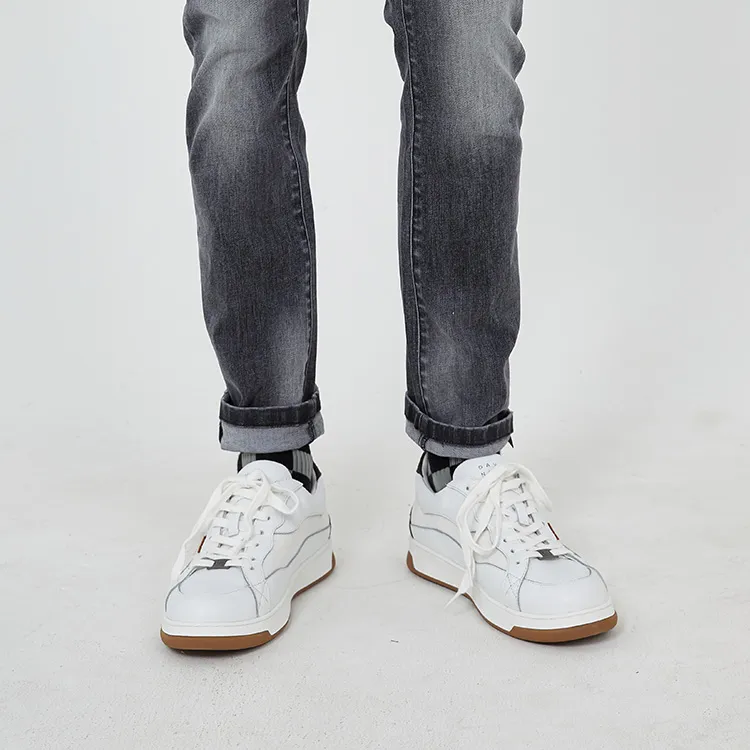 DAVID NAMAN Low Top Skateboard Shoes Men's White-8