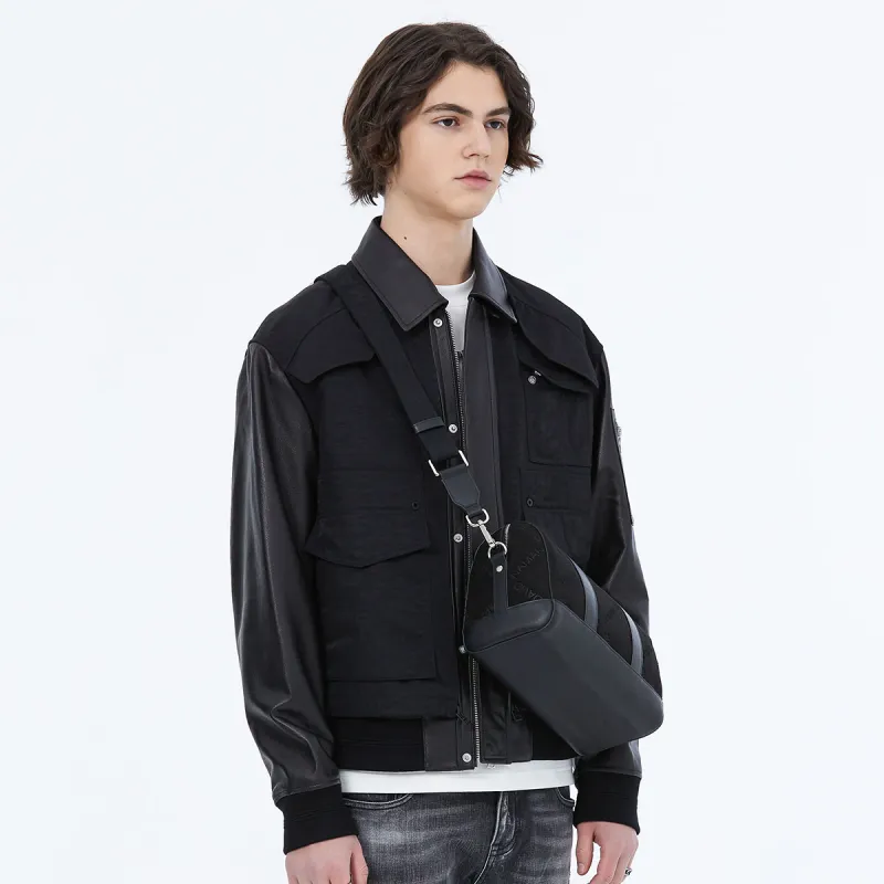 DAVID NAMAN Leather Jackets Men Black-3