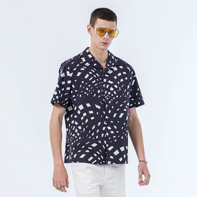 DAVID NAMAN Shirts Men Navy Blue-4