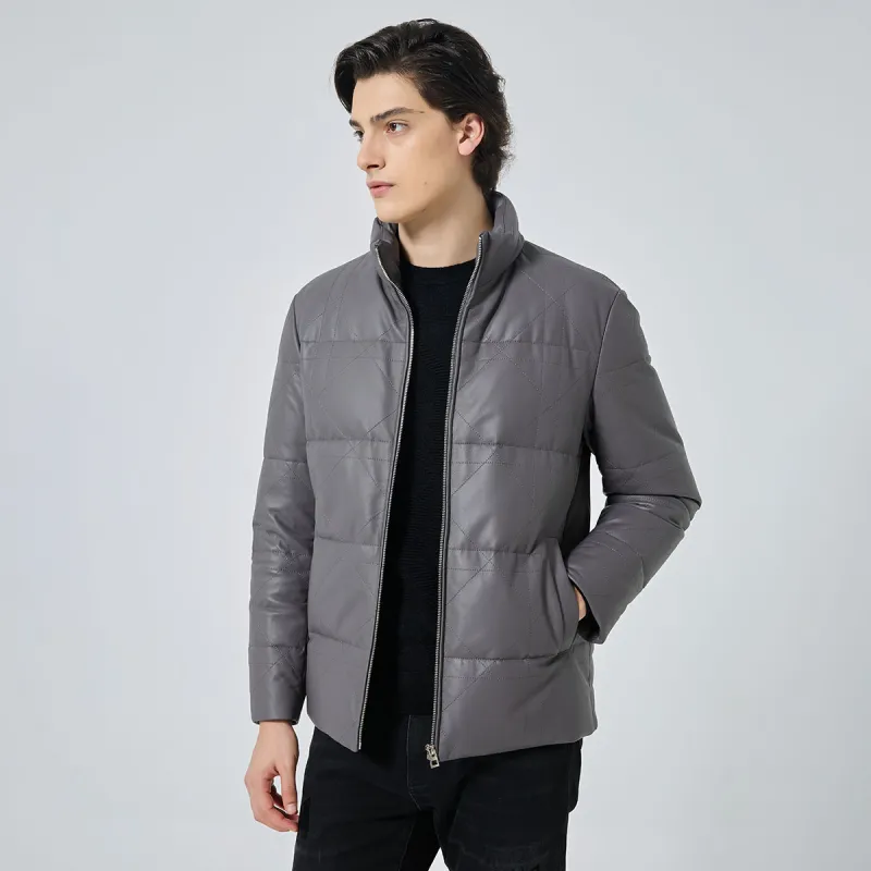 DAVID NAMAN FW23 Leather Jacket Men's Light Purple-6