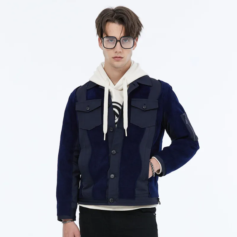 DAVID NAMAN Jackets Men Navy Blue-4