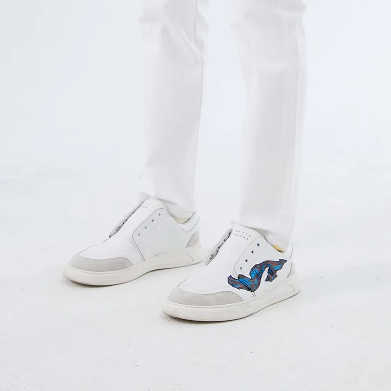 DAVID NAMAN Low Top Skateboard Shoes Men's White-10