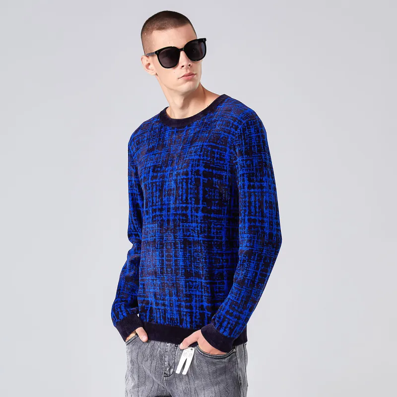 DAVID NAMAN Sweaters Men Royal Blue-2