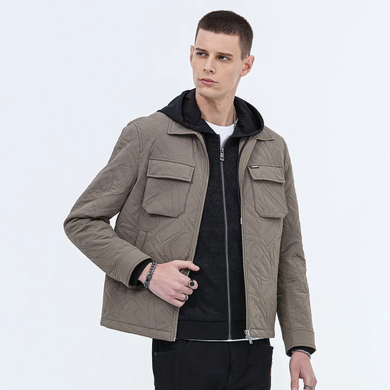 DAVID NAMAN Puffer Jackets Men Khaki-4