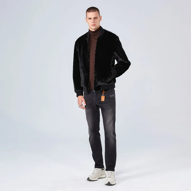 DAVID NAMAN Fur Coat Men's Black-6