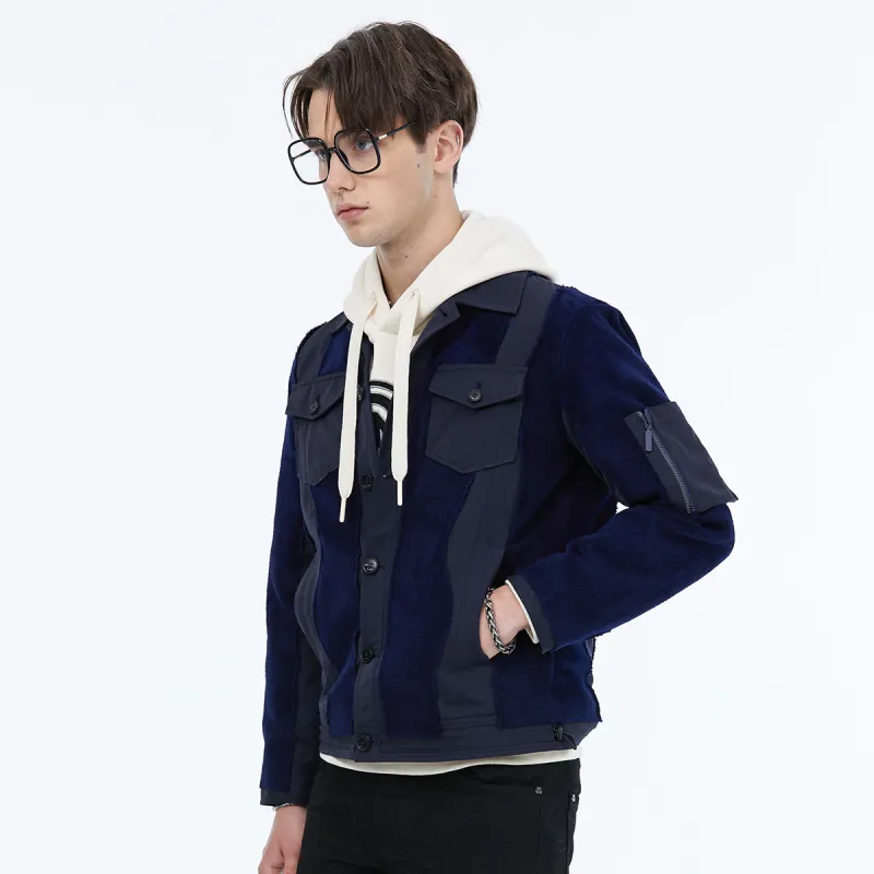 DAVID NAMAN Jackets Men Navy Blue-3