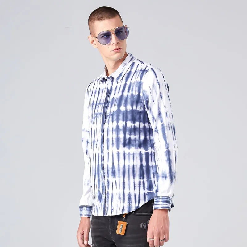 DAVID NAMAN Shirts Men Blue White-4