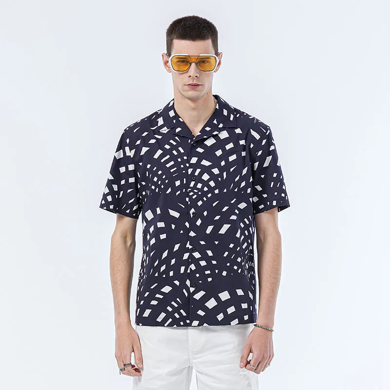 DAVID NAMAN Shirts Men Navy Blue-3