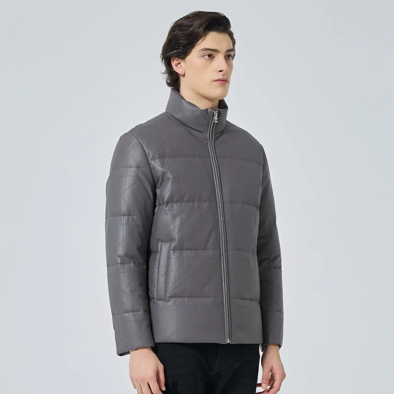 DAVID NAMAN FW23 Leather Jacket Men's Light Purple-5