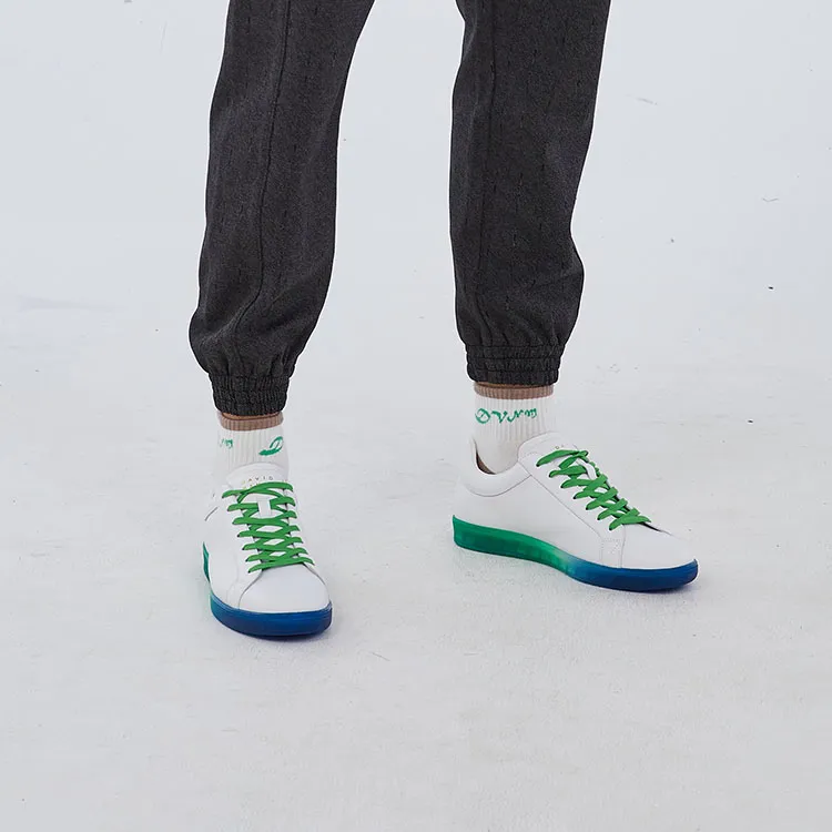 DAVID NAMAN Low Top Skateboard Shoes Men's White-8