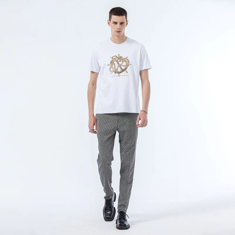 DAVID NAMAN Casual Pants Men Gray-2