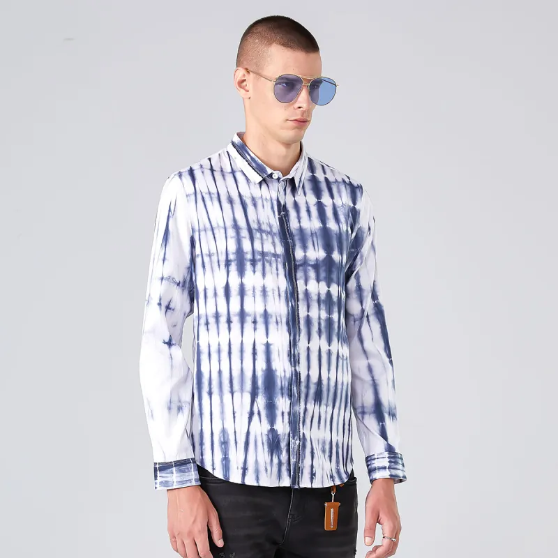 DAVID NAMAN Shirts Men Blue White-5