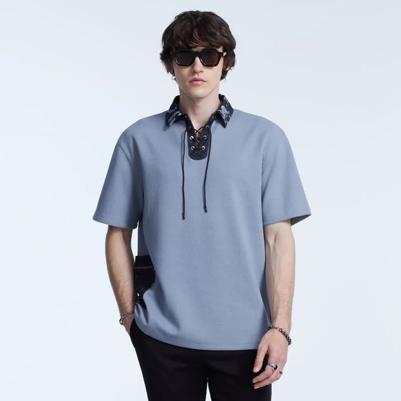 DAVID NAMAN T Shirts Men Light Blue-3
