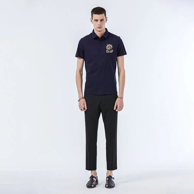 DAVID NAMAN Polo Shirts Men Navy Blue-2