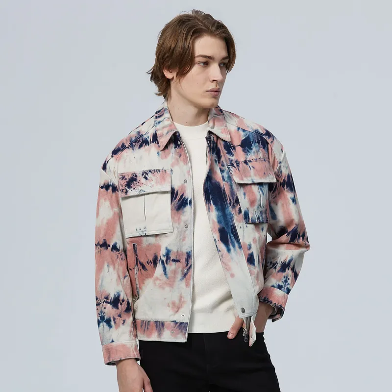 DAVID NAMAN Jackets Men Pink/Blue-7