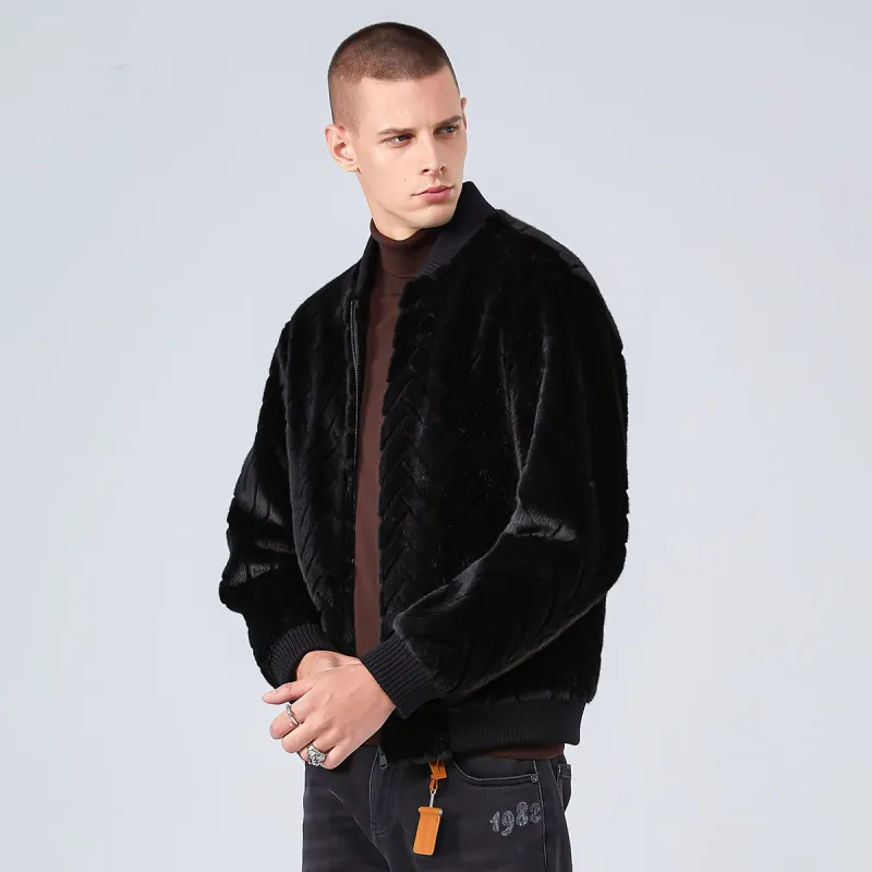 DAVID NAMAN Fur Coat Men's Black-2