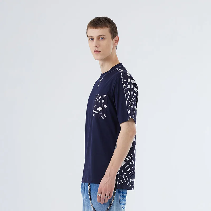 DAVID NAMAN T Shirts Men Navy Blue-5