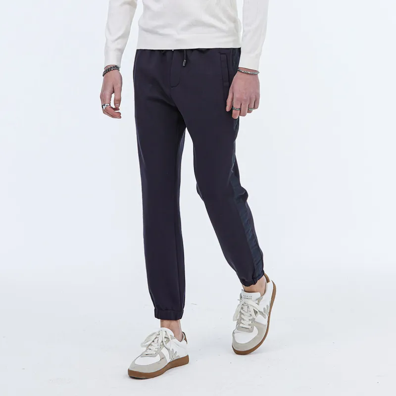 DAVID NAMAN Knitted Sweatpants Men Navy Blue-2