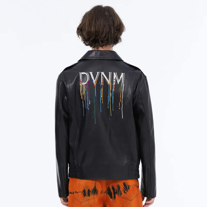 DAVID NAMAN Leather Jacket Men's Black-5