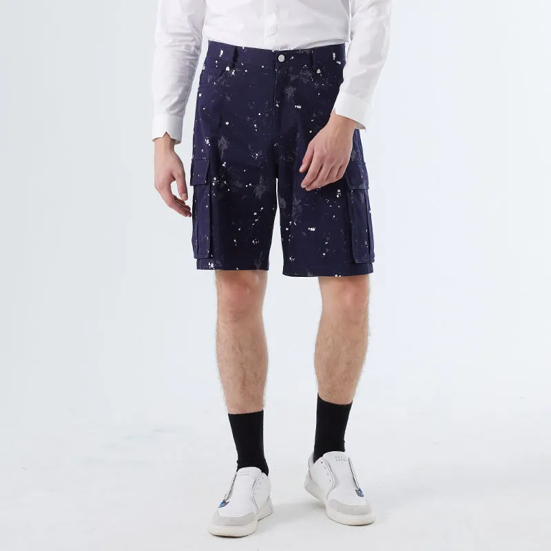 DAVID NAMAN Cargo Shorts Men Navy Blue-2