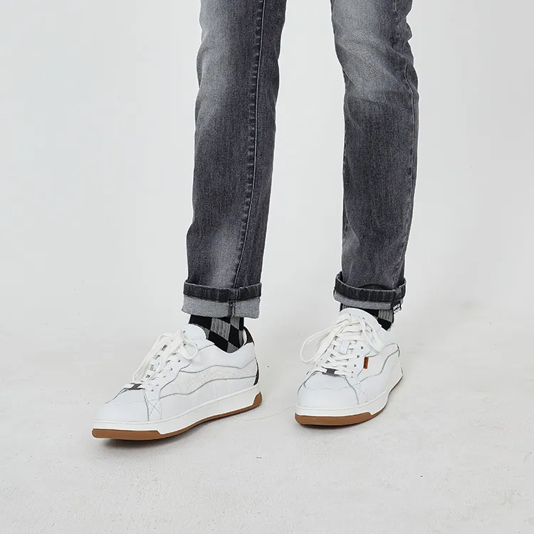 DAVID NAMAN Low Top Skateboard Shoes Men's White-10