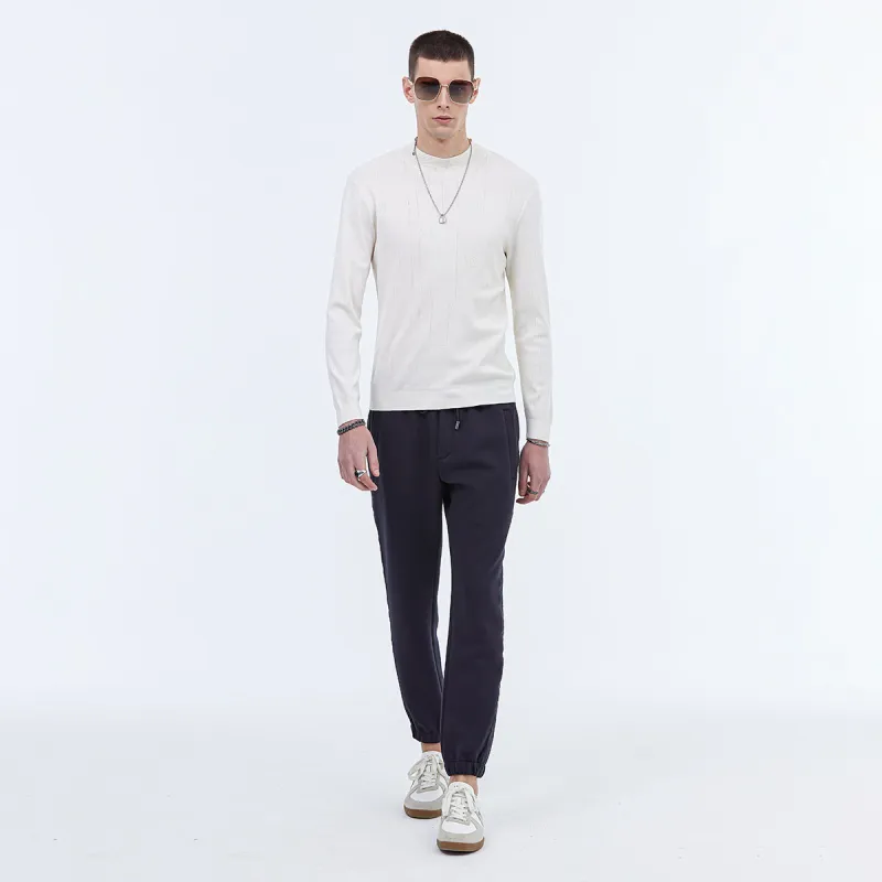 DAVID NAMAN Knitted Sweatpants Men Navy Blue-6
