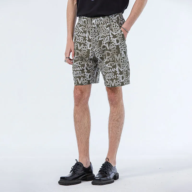 DAVID NAMAN Casual Shorts Men Army Green-5