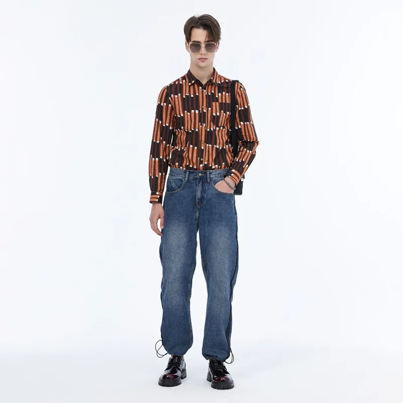 DAVID NAMAN Shirts Men Orange-6