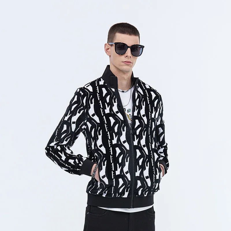 DAVID NAMAN Sweatshirts Men Black White-4