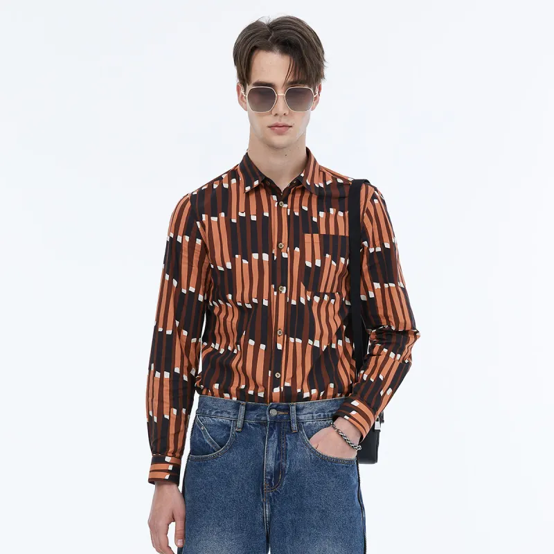 DAVID NAMAN Shirts Men Orange-2
