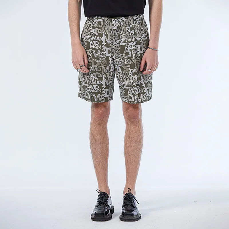 DAVID NAMAN Casual Shorts Men Army Green-2