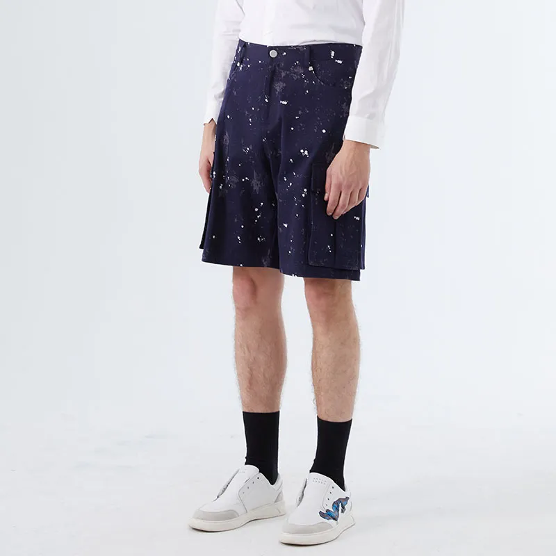 DAVID NAMAN Cargo Shorts Men Navy Blue-4