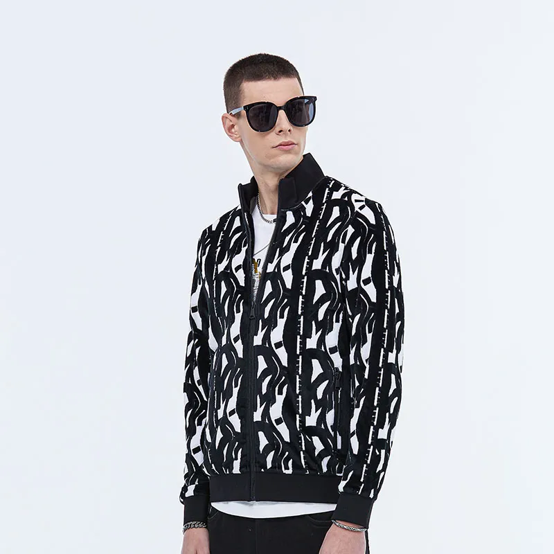DAVID NAMAN Sweatshirts Men Black White-5