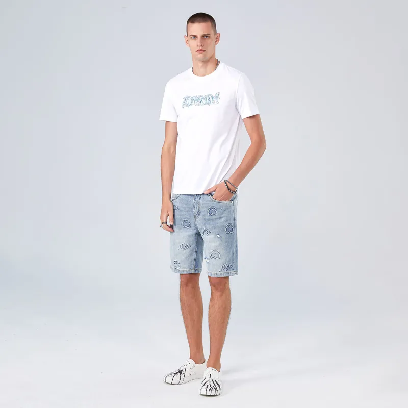 DAVID NAMAN Denim Shorts Men Blue-6