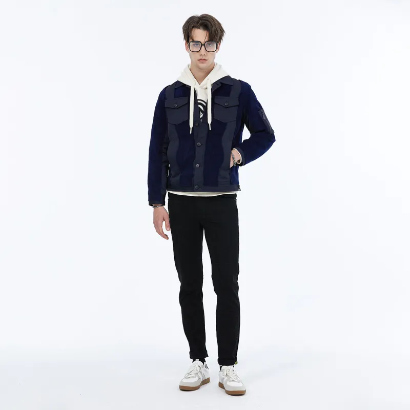 DAVID NAMAN Jackets Men Navy Blue-5