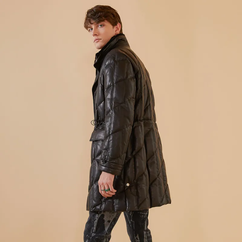 DAVID NAMAN FW23 Leather Jacket Men's Black-6