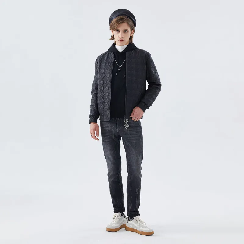 DAVID NAMAN Leather Jackets Men Black-2