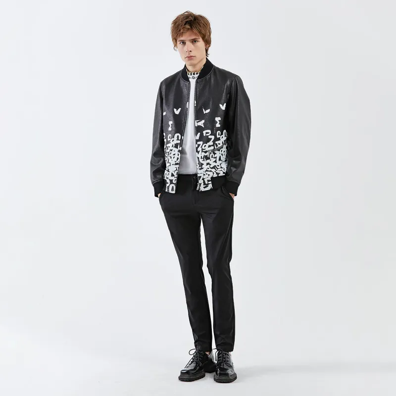 DAVID NAMAN Leather Jackets Men Black-5