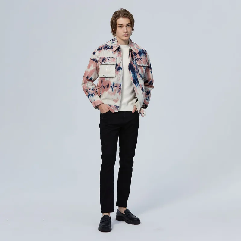 DAVID NAMAN Jackets Men Pink/Blue-3