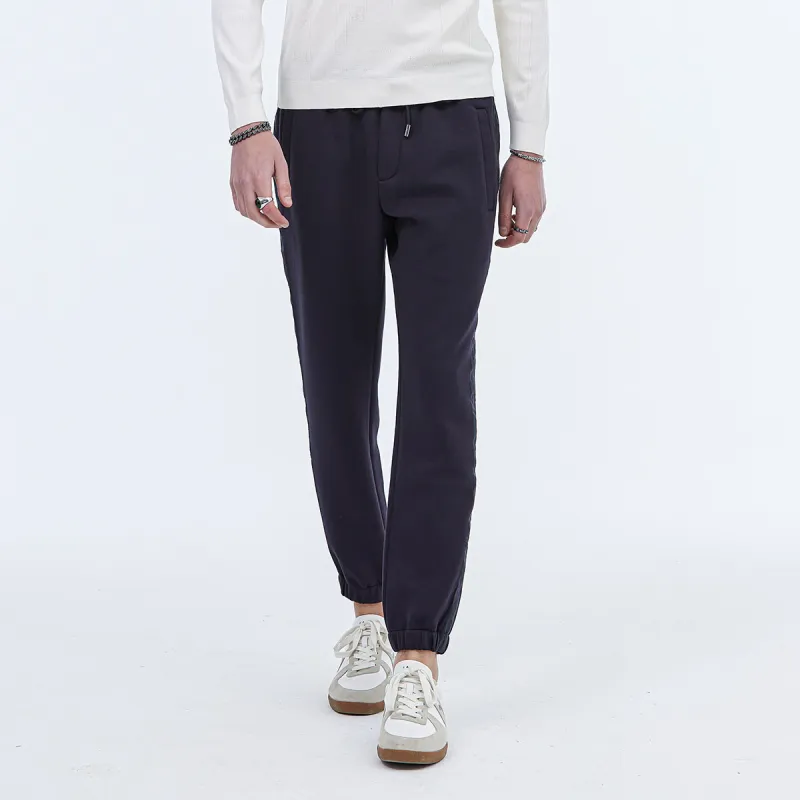 DAVID NAMAN Knitted Sweatpants Men Navy Blue-5