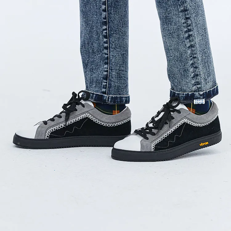 DAVID NAMAN Low Top Skateboard Shoes Men's Black-12