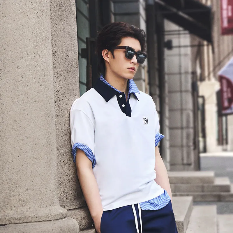 DAVID NAMAN Polo Shirt, Celebrity Same Style Men's-8
